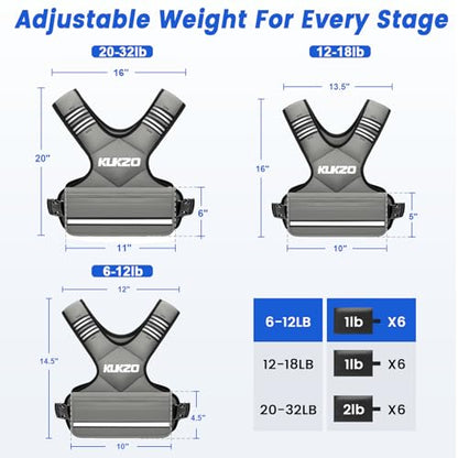 Adjustable Weighted Vest Woman, 06-12/12-18/20-32lb Weight Vest Men - color: Grey, size: 6-12lb
