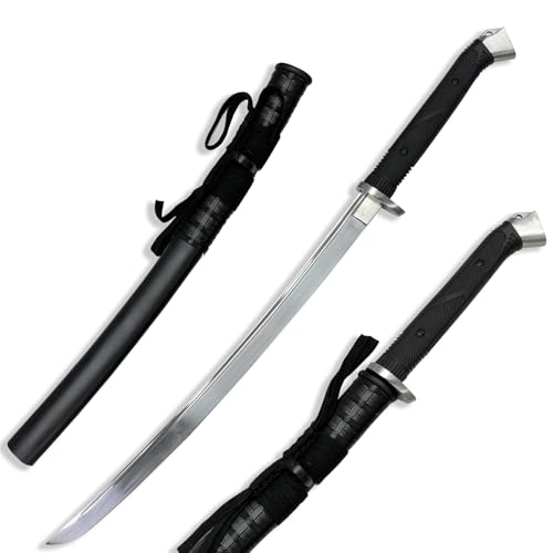 Tactical Katana Sword | 1060 High Carbon Steel Heat-Treated Full Tang Blade | TPR Shock-Absorption Handle | Sharp Blade Real Sword for Collection