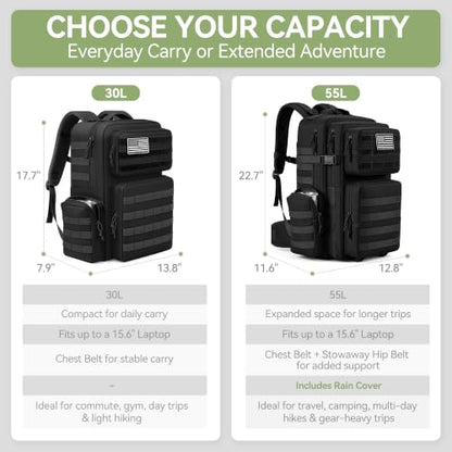 TILYMOL 55L Military Tactical Backpack for Men & Women, Large Assault Pack - color: Yellow Camo, size: 55L