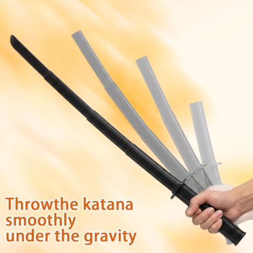 2Pcs Toy Katana, Retractable Samurai Sword Model, Ninja Martial Arts Weapon for Cosplay, Play Fighting, Halloween Cosplay, Samurai Costume Accessory Black