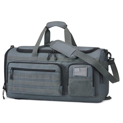 G4Free 3-in-1 Duffle Bag Travel Gym Sports, Large Tactical Duffel Backpack - color: Dark Grey