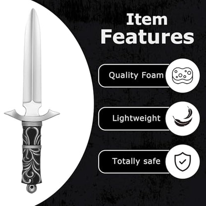 Pterosauria 2pcs PU Foam Fake Dagger Weapons, Cosplay Sword Props for Play Fighting Costume Accessory Party - color: 02(2 Pack)