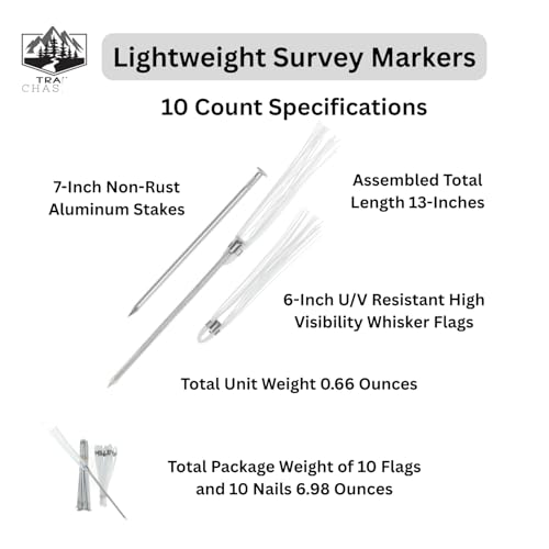 White 6 in. Ground Markers with Aluminum Stakes, 10-Pack, High Visibility