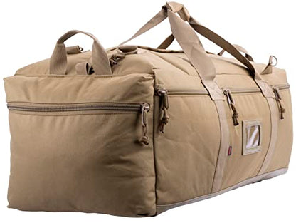 Large Military Duffle Bag Tactical Gear Load Out Bag Deployment Cargo Bag Travel Sports Equipment Duffel Luggage Bag with Backpack Straps 90L - color: COYOTE TAN