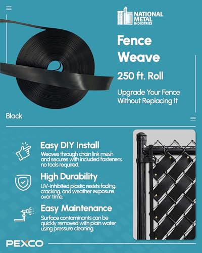 Pexco Privacy Slats for Chain Link Fence, 250 Ft, Black - color: Black