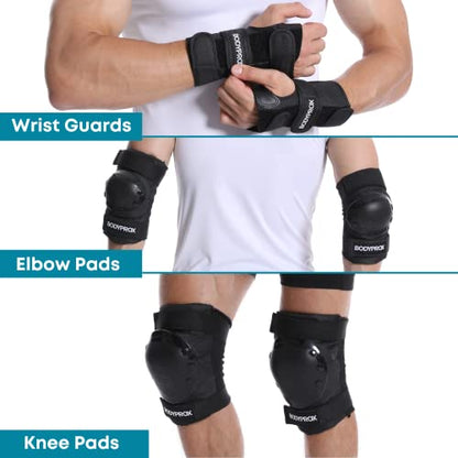 BODYPROX Knee Pads Elbow Pads Wrist Guards Set for Inline Skating, Skateboarding, Roller Derby and BMX Ride. - size: Small