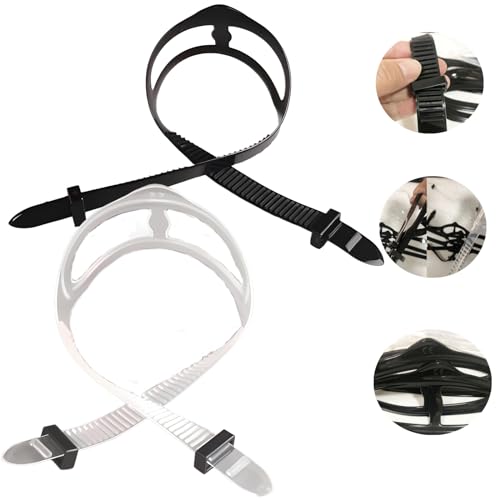 2 PCS Universal Dive Mask Strap Replacement Silicone Strap for Diving Swimming Snorkeling, Black, White