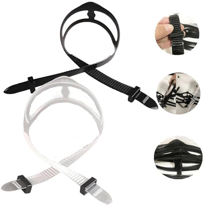 2 PCS Universal Dive Mask Strap Replacement Silicone Strap for Diving Swimming Snorkeling, Black, White
