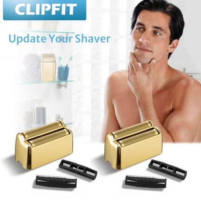 FXFS2 Foil Shaver Replacement Foil Compatible with Babyliss Foil Shaver FXFS2, Gold Color, 2Pack - color: Gold 2 Pack