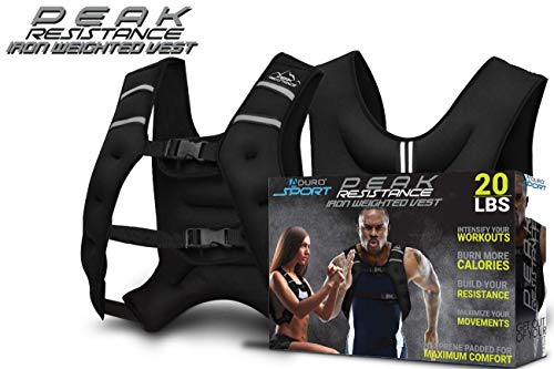 "Aduro Sport Weighted Vest Workout Equipment, 4lbs/6lbs/12lbs/20lbs/25lbs/30lbs Body Weight Vest for Men, Women, Kids" - style: 20 Pounds (9.07 KG)