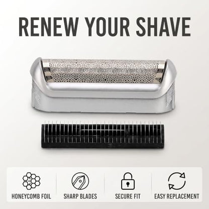 1Pc 5S Razor Replacement Foil and Cutter for Braun, Replacement Shaver Part Cutter Accessories for Braun M90 M60 P40 P50 P60 P70 P80 555 575 370, Men's Electric Shaver Replacement Heads, Men's