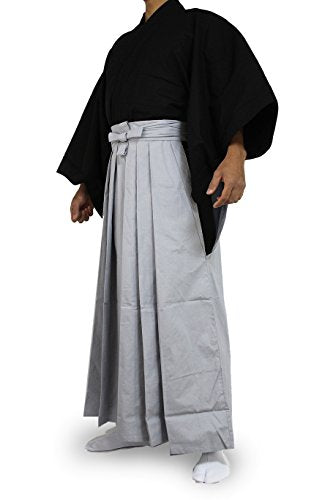 Edoten Japanese Samurai Hakama Uniform - color: Bk-grey, size: X-Large