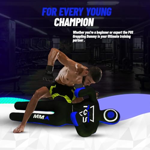 MMA Grappling Dummy Brazilian JIU Jitsu BJJ Punching Bag for Self Defense Wrestling Judo Karate Boxing Throwing Submission Standing Position - UNFILLED - color: Black Blue, size: 5FT / 59"