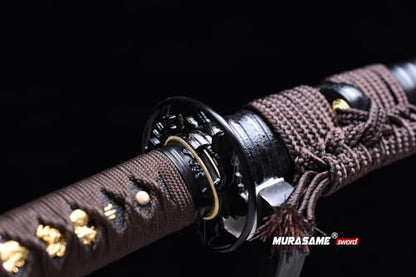 MURASAME Katana Sword 41" T10 Steel Clay Tempered Razor Sharp Blade Full Tang Handmade - color: Unkubi-Zukuri