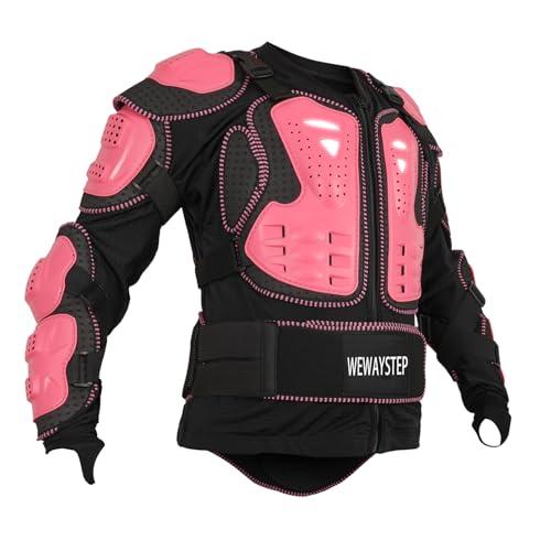 Motorcycle Body Armor Jacket with Chest Spine Protection - color: Pink, size: Small