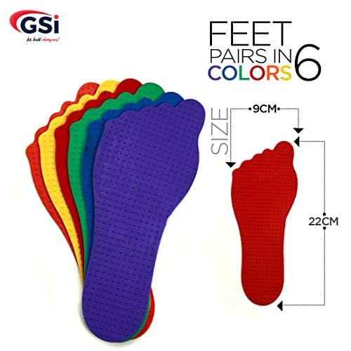 GSi Non-Slip Floor Spot Markers for Sports, Therapy & Classroom - size: 2.⁠ ⁠Feet