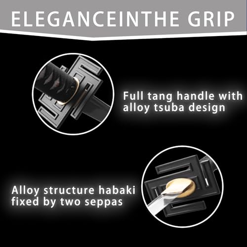 Handmade Sharp Katana, Traditional Clay Tempered 1060/9260/T10 Steel, Full Tang Real Katana Sword, Authentic Japanese Craft Samurai Sword - color: Dragon Black