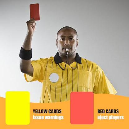 Soccer Referee Cards Set,Red and Yellow Cards for Soccer with Record Paper, Pencil, Card Storage Wallet,Soccer Referee Kit for Football Volleyball Rugby Baseball Matches,Training,Sports Games