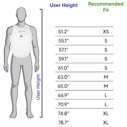 Daedo Chest Protector WKF Approved – Martial Arts Body Shield for Karate Taekwondo – Padded Sparring Training Gear - size: X-Small