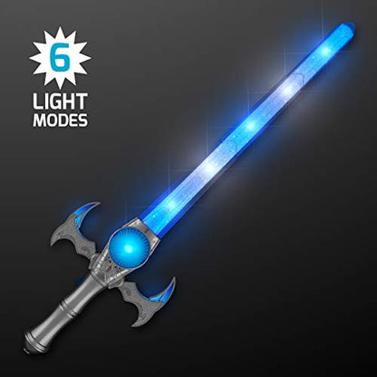 Light Up Medieval Toy Sword with Icy Blue & White LED Lights