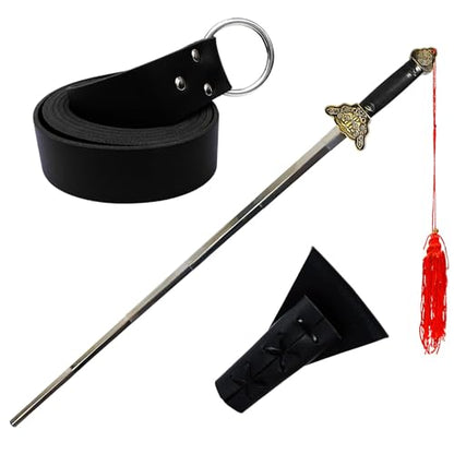 Retractable Sword Chinese Tai Chi Sword Set with Leather Belt,Sword Frog