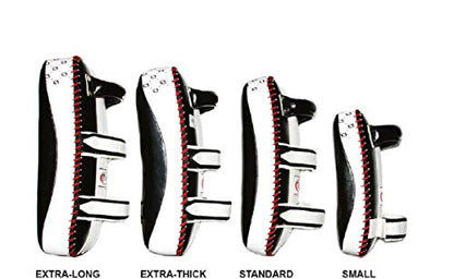 Fairtex Curved Muay Thai Pads, Kickboxing Punching Kicking Striking Shield - color: Black/White, size: Extra Thick