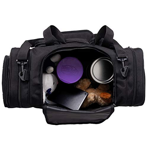 Heavy Duty Range Duffel Quality Tactical Gear Travel Sports Gym Bag Lockable Zippers with US Flag Patch 27 Inch Black - size: 27" Black