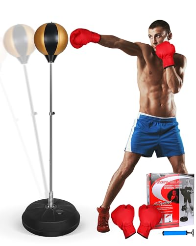 INNOLIFE Fitness Reflex Bag, Boxing Bag for Adults and Teens - color: black gold