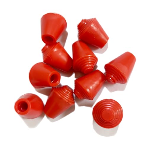 LEONARK Fencing Practice Sword Tips Foil/Epee Rubber Replacement Tips (for Practice Blades only) - Pack of 10 - color: 10 Red Epee Tips