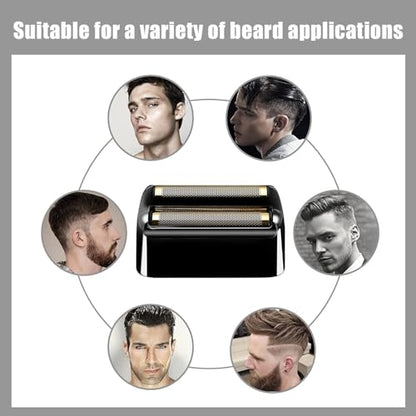 Shaver Replacement Foil & Cutters compatible with BaBylissPRO Double FXFS2(4PC Black) - color: 4PC Black