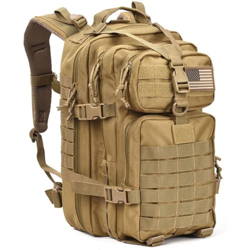Military Tactical Assault Pack Backpack Army Molle Bug Out Bag Backpacks Small Rucksack for Outdoor Hiking Camping Trekking Hunting Brown - color: Brown-tan