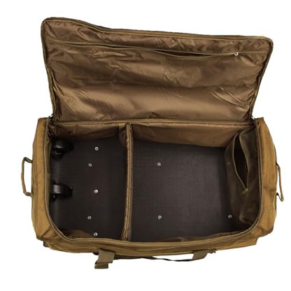 120L Travel Duffle Bag With Wheels Expandable Rolling Travel Bag for Men - color: Tan