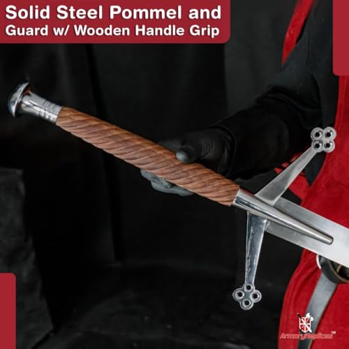 Armory Replicas™ - William Wallace Medieval Swords Collection - Deluxe Claymore Variations with Sheath - Stainless Steel Blade, Leather-Covered Handle - Inspired by Braveheart - style: Scottish Claymore