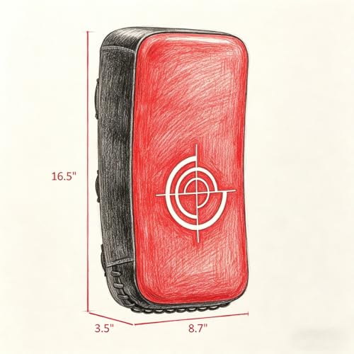 FOWE Kicking Strike Shield 16.5" x 8.7" x 3.5", Curved Punching Pad with Foam Padding & Adjustable Straps, for Martial Arts Sparring