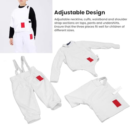 350NW Fencing Sport Uniform Suit,Fencing Pants Jacket Vest Set for Kids - size: 50