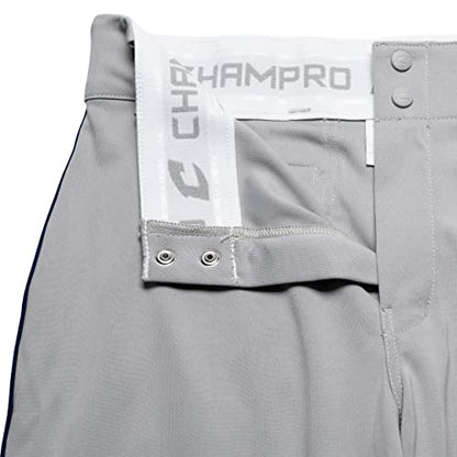 CHAMPRO Boy's Triple Crown Baseball Pant Knickers with Braid - color: Grey, Navy Pipe, size: X-Small