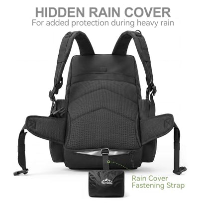 TILYMOL 55L Military Tactical Backpack for Men & Women, Large Assault Pack - color: Black, size: 55L