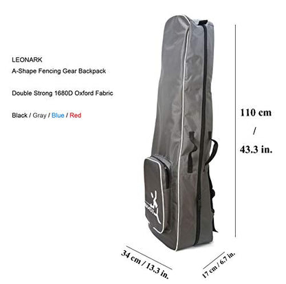 LEONARK Fencing Draw-bar Wheel Bag for Epee Saber and Foil - Hema Sword Bag Trolley Case for Fencing Suit and Mask - color: Gray a