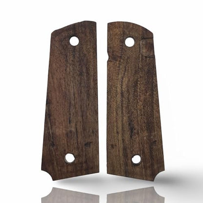 Art Series 1911 Pistol Grips – Handcrafted Walnut Wood Panels with Unique Engraved Designs | Oil Finish | Fits Full-Size 1911 Clones - color: Mystic Cross