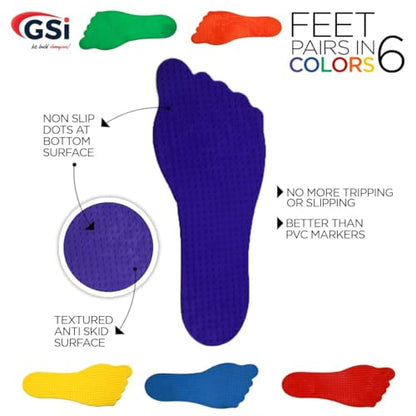 GSi Non-Slip Floor Spot Markers for Sports, Therapy & Classroom - size: 2.⁠ ⁠Feet