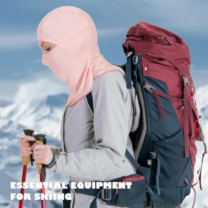 Achiou Ski Mask Balaclava Shiesty, Cooling Ice Silk Motorcycle Face Cover - color: Pink