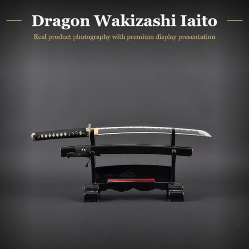 Wakizashi Iaito, Unsharpened Aluminum Alloy Iaido Training Sword - style: Dragon