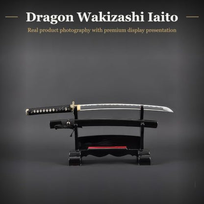 Wakizashi Iaito, Unsharpened Aluminum Alloy Iaido Training Sword - style: Dragon