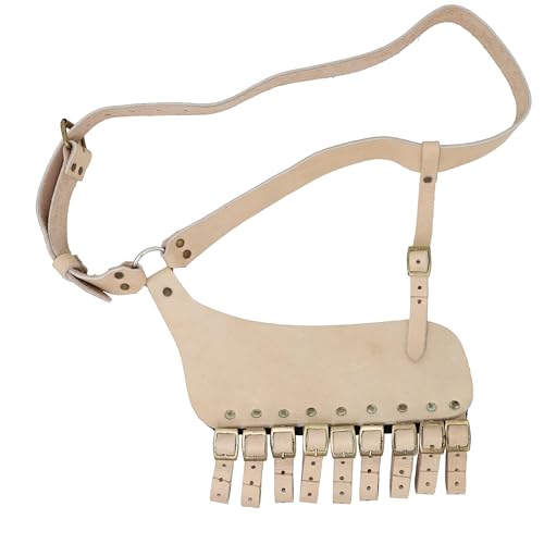 Armory Replicas Handcrafted Rigid Nature Right-Handed Leather Rapier Sword Frog Belt with Adjustable Fit - color: Natural