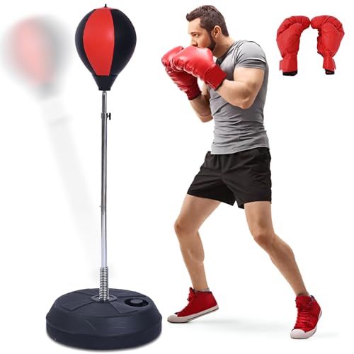 Punching Bag with Stand, Height Adjustable Boxing Speed Bag Adult - size: Adult