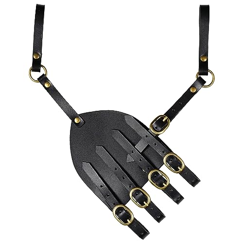 Mythrojan Medieval Sword Frog Adventurer with Leather Holder for Universal Rapier, Broadsword, Cutlass - style: Left Handed - Black (6")