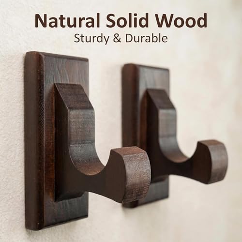 NANGOPOP Sword Wall Mount Display Hooks - Wood Sword Holder Rack, Hanger for Martial Arts Weapons, Axe, Knife, Dagger, Lightsaber and Wizard Wand at Home or Office