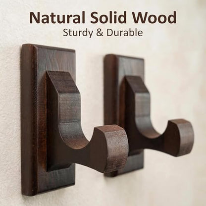 NANGOPOP Sword Wall Mount Display Hooks - Wood Sword Holder Rack, Hanger for Martial Arts Weapons, Axe, Knife, Dagger, Lightsaber and Wizard Wand at Home or Office