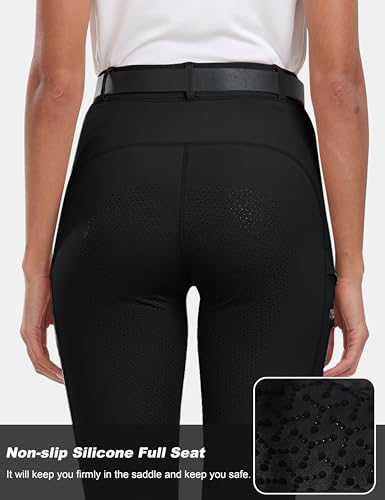 MoFiz Women's Horse Riding Pants Breeches Equestrian Pants Riding Tights - color: Black, size: XX-Large