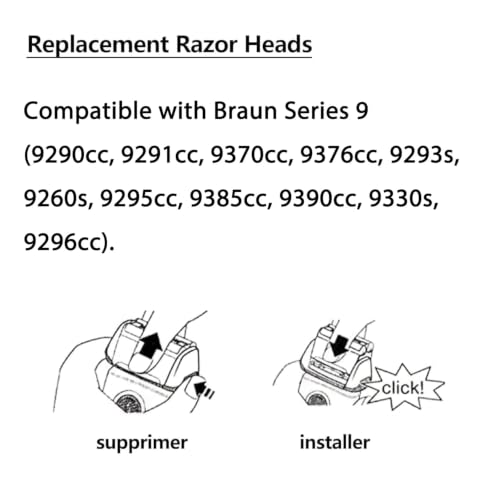 92S Replacement Head Compatible with Braun Series 9 Electric Shaver - size: 92S-1pack